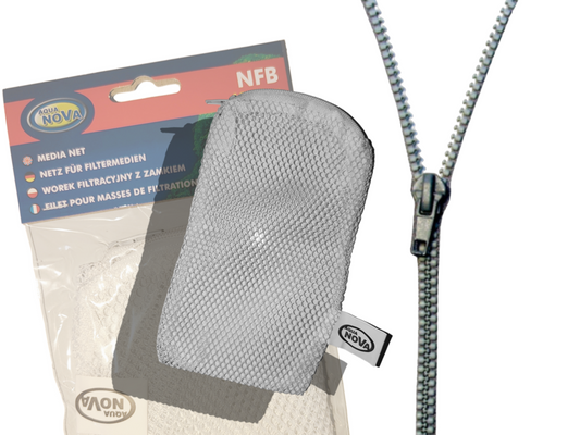 AquaNova filter media mesh bag with zipper