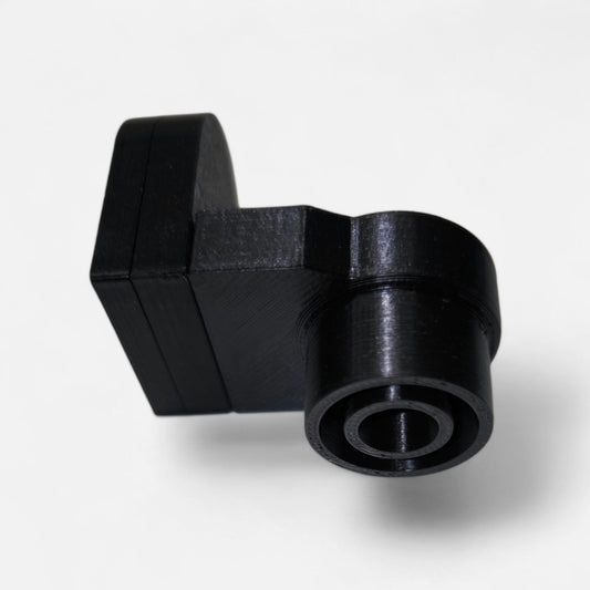 Überarbeiteter Aquakallax Pat-Mag Magnethalter für Aquael PAT MINI, Detailansicht der drehbaren Pumpenaufnahme ohne Pumpe